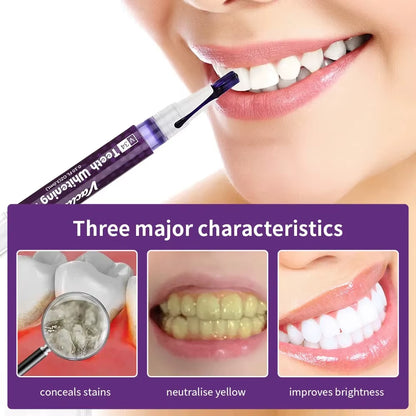 Transform Your Smile with V34 Purple Teeth Whitening Gel Pen - Instant Stain Removal & Color Restoration